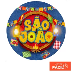 Painel de Festa Redondo Decorativo Festa Junina C/Elástico Decoração São João 1,50m – R-530