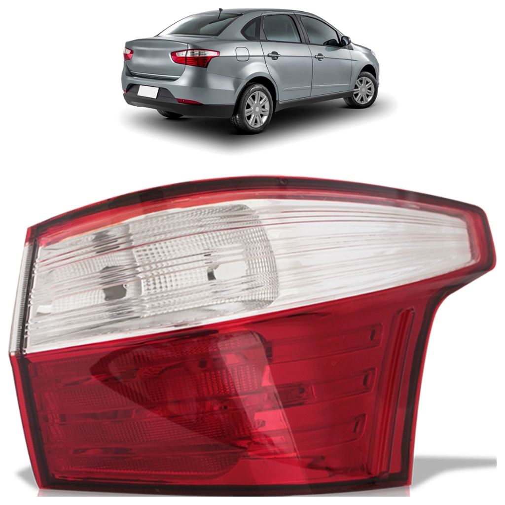 Lanterna Traseira Grand Siena 2012 2013 2014 2015 2016 2017 2018 2019 2020 2021 Bicolor Canto Lente Lisa Acrilico - Spare Parts and Accessories for Vehicles