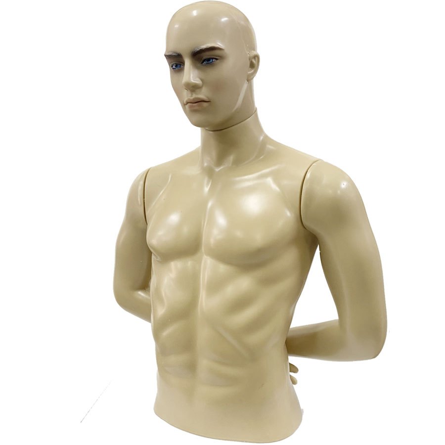 Busto Com Cabeça Bege, Braço e base, Manequim Masculino