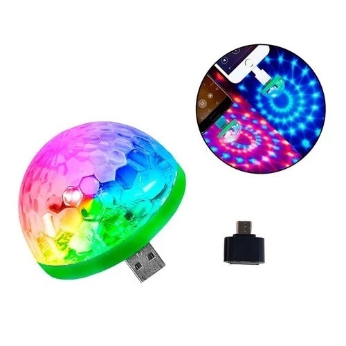 Mini Globo Led USB RGB DJ Bola Strobe Para Celular Disco Laser Luz Portátil Para O Palco Festa