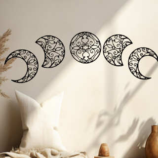 Kit 5 Esculturas Luas em Arabesco Vazados Místico Esotérico Mdf Decoração Cabeceira em Oferta na Shopee
