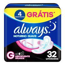 ABSORVENTE ALWAYS- NOITES TRANQUILAS- 4X MAIS PROTEÇÃO- C/32