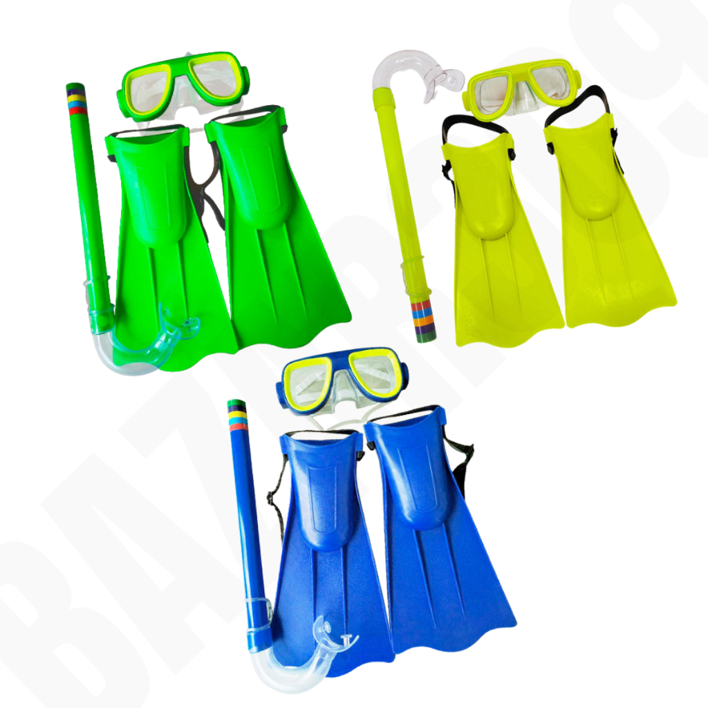 Kit Completo para Mergulho Infantil Piscina Praias (SNORKEL + MÁSCARA + PÉ DE PATO)