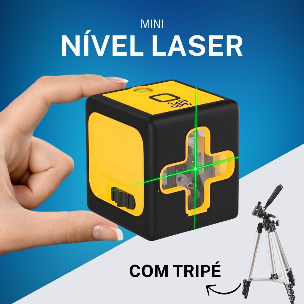 Nível a Laser 2 Linhas Recarregável Com Tripé Giratório 360 até 20 Metros