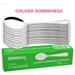 Jogo 12 Colher Sobremesa Restaurante Buffet Premium Conjunto Aço Inox Continental Original Line