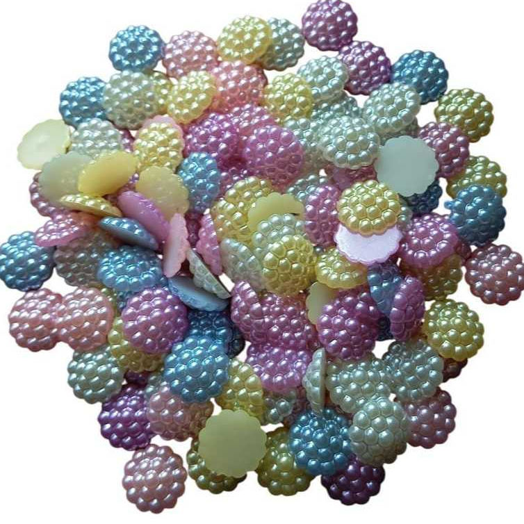 MEIA PEROLA CRAQUELADA P/ COLAGEM ( 13MM CANDY COLOR ) DE 50 À 250 PÇS em Oferta na Shopee