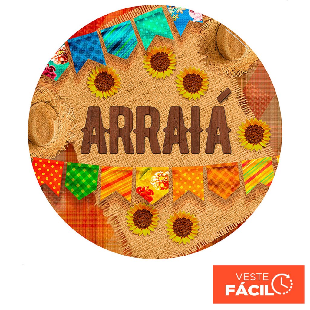 Painel de Festa Redondo Decorativo Festa Junina C/Elástico Decoração São João 1,50m – APR-2072 em Oferta na Shopee