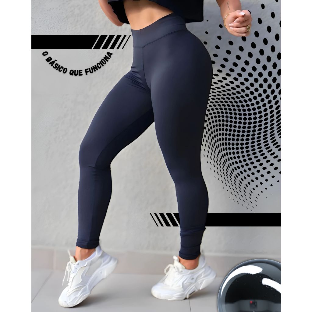 Calça Legging Original Feminina Tecido Grosso Cos Alto Não Fica Transparente Promoção Leg Academia Fitness