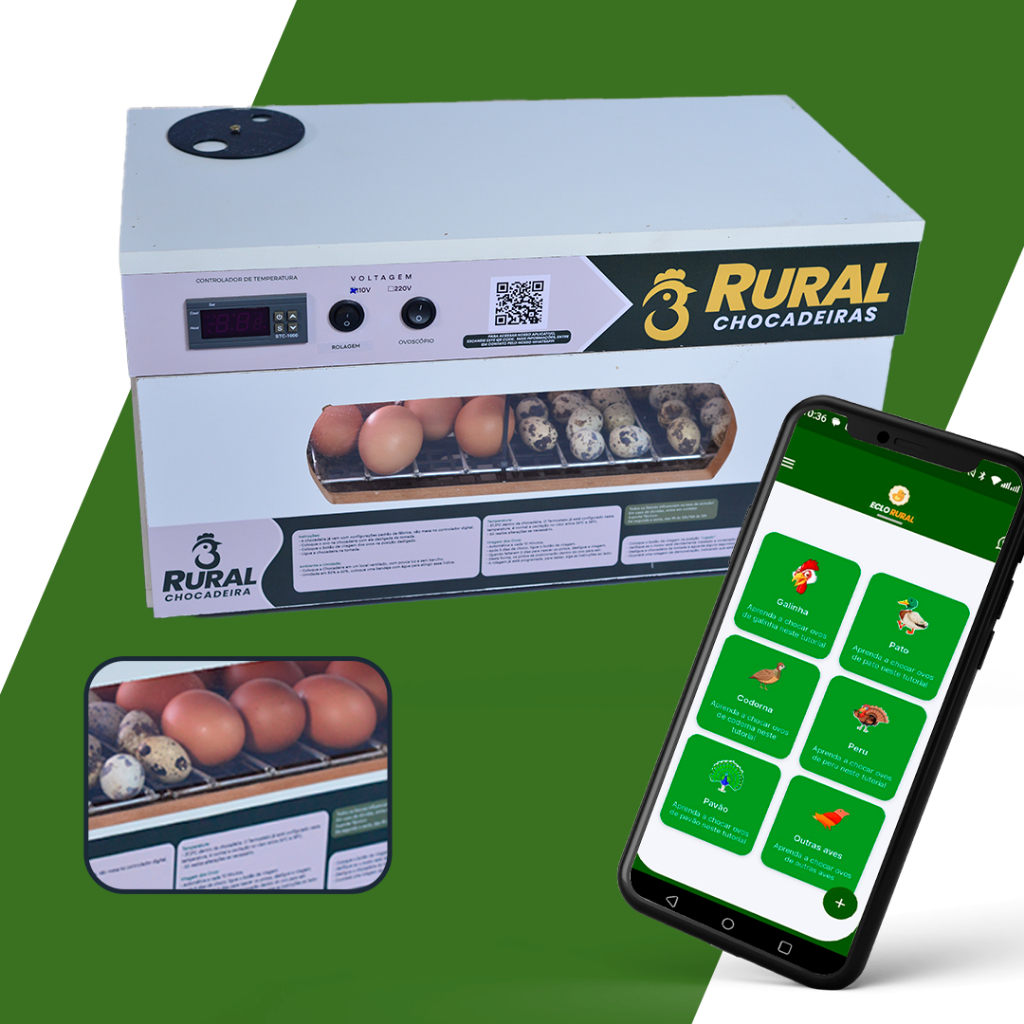 Chocadeira Elétrica 100 a 120 ovos de Galinha ou 220 ovos de Codorna + APP em Oferta na Shopee