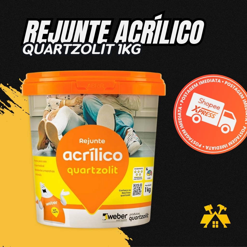 Rejunte Acrílico Branco 1kg - Quartzolit em Oferta na Shopee