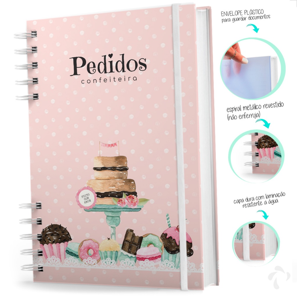Caderno De Pedidos Confeiteira - 200 Páginas Coloridas em Oferta na Shopee