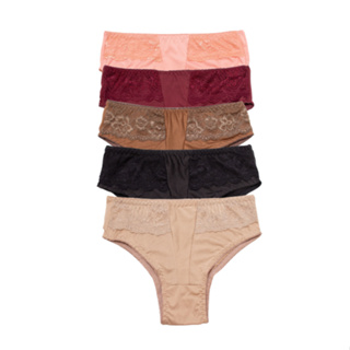 Kit com 5 Calçolas Reforçadas De Microfibra E Detalhes Em Renda em Oferta na Shopee