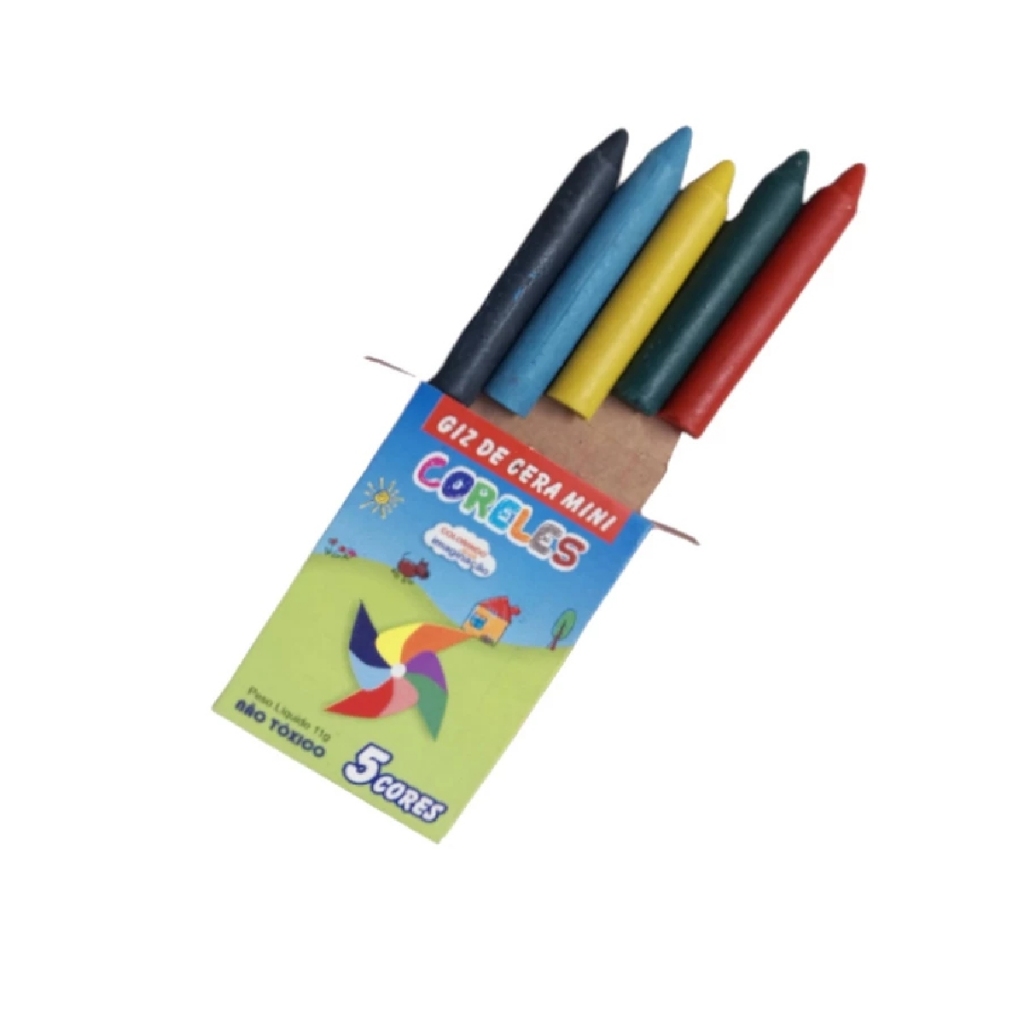 20 Cx Giz De Cera Pequeno 5 Cores 5 Cm Para Lembracinhas Festas Aniversario Prenda Pintura Desenho — imagem 2 de 2