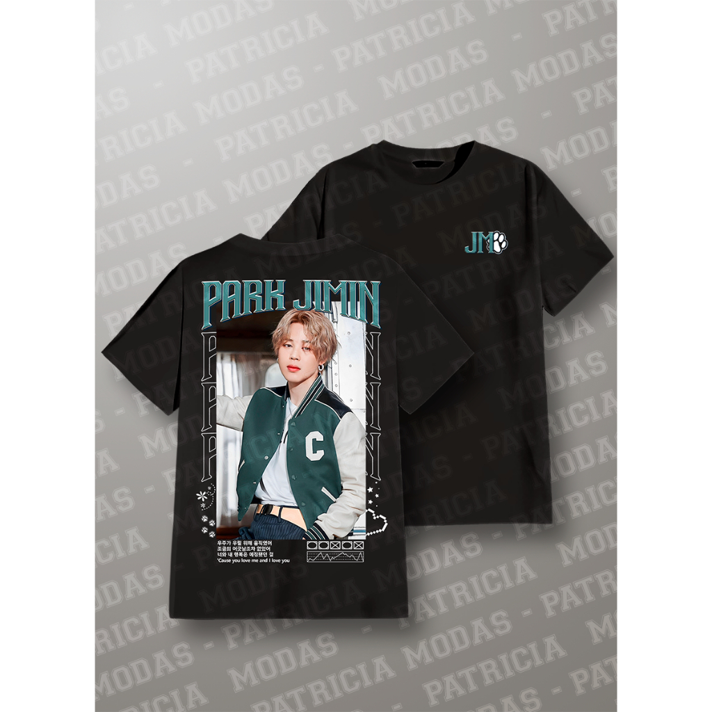 Camiseta T-Shirt 100% Algodão, Kpop, BTS, Park Jimin, Jimin, P ao GG