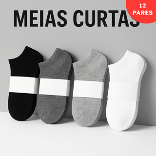 Kit 12/24 Pares Meias Soquetes ótima qualidade unissex em Oferta na Shopee