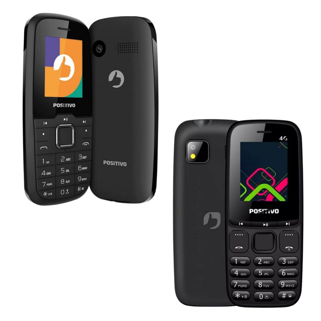 Celular Simples Positivo P26 4G 2G Dual SIM Tela 1,8" 48MB 32MB RAM 32MB 128MB Câmera Rádio FM Preto em Oferta na Shopee