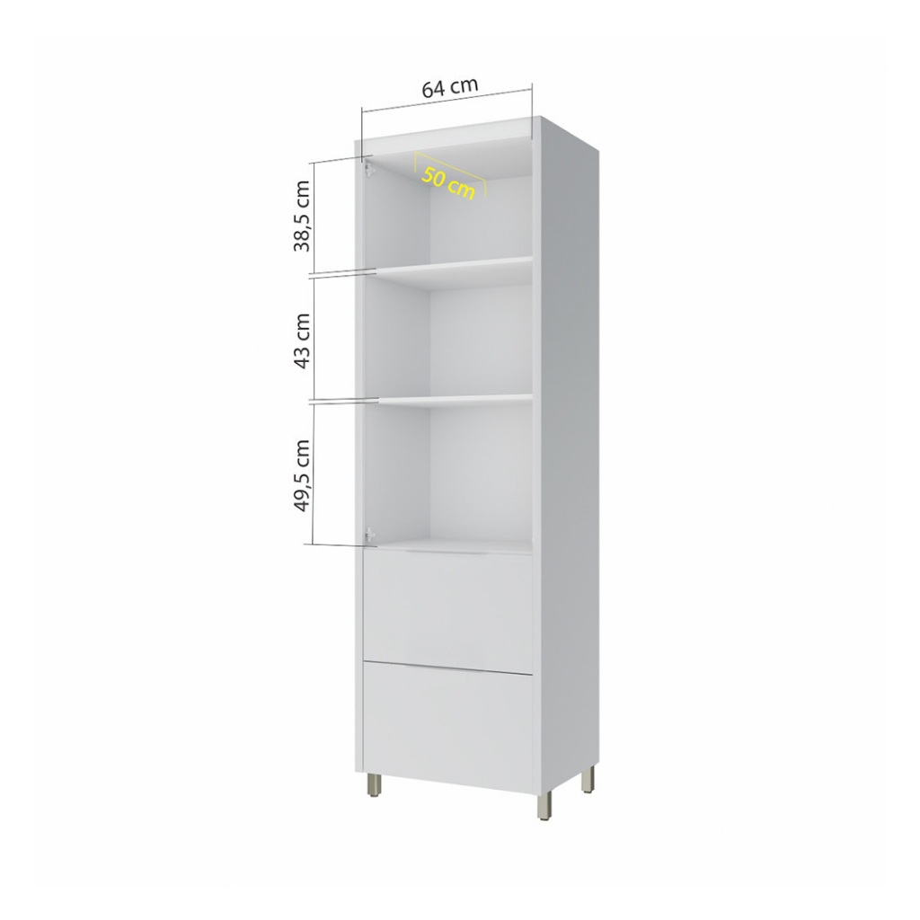Paneleiro Modular 2 Portas 2 Gavetas Marquesa 70cm 100% MDF