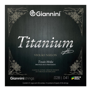 Encordoamento P/ Violão Náilon Giannini Titanium Tensão Méda - GENWTM