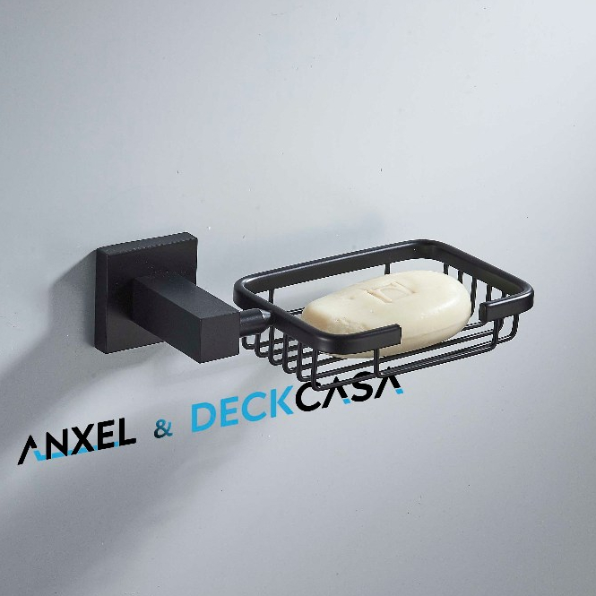 Suporte Porta Sabonete Banheiro Saboneteira Quadrada Metal Inox De Parede Luxo