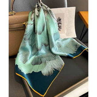 Lenço Cetim Floral Cabeça Pescoço 90x90 Moda Feminina Retro em Oferta na Shopee