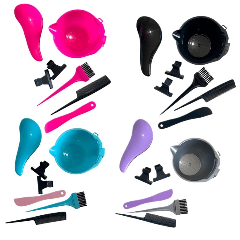 Kit Escova Acessórios Química Master Profissional Cabelereiro para Descoloração Mechas Progressiva e Coloração