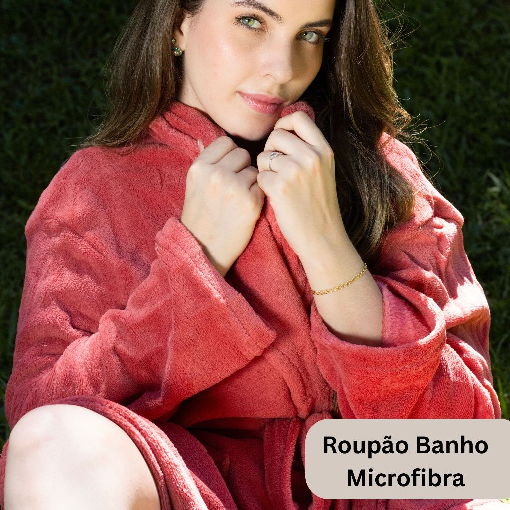 Roupão de Banho Feminino e Masculino Microfibra Soft Tamanho Único Camesa · foto 2
