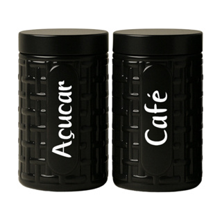 Kit 2 Potes Plástico Porta Café Açúcar Mantimentos 1,5Lt Cantinho do Café em Oferta na Shopee