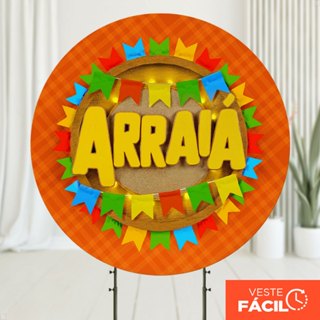 Painel Redondo Festa Junina 1,50x1,50 Tecido Com Elástico Decoração Arraiá – APR-2520 em Oferta na Shopee