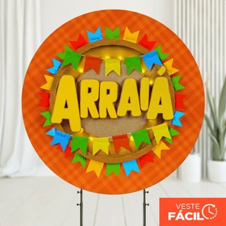 Painel Redondo Festa Junina 1,50x1,50 Tecido Com Elástico Decoração Arraiá – APR-2520