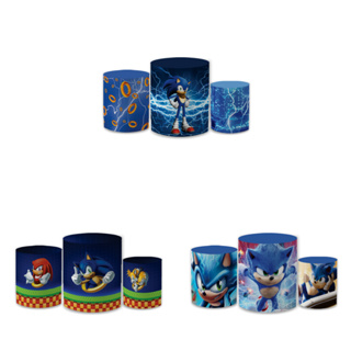 Kit Trio Capa De Cilindro S0nic Em Tecido Para Decoração Festa Lançamento em Oferta na Shopee