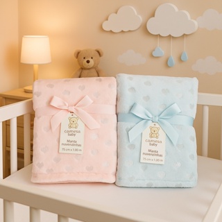 Manta de bebê Cobertor Mantinha Microfibra estampada Kit maternidade Antialergico Dupla Face Sherpa em Oferta na Shopee