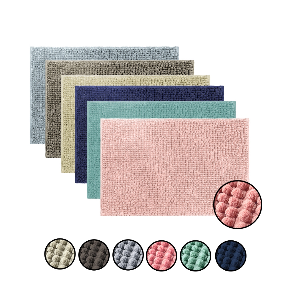 Tapete Banheiro Grande Antiderrapante Bolinha Microfibra Macarrão Popcorn Luxo Várias Cores Dedinho