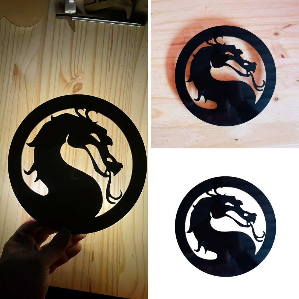 Luminária Abajur LED em MDF Tema Mortal Kombat