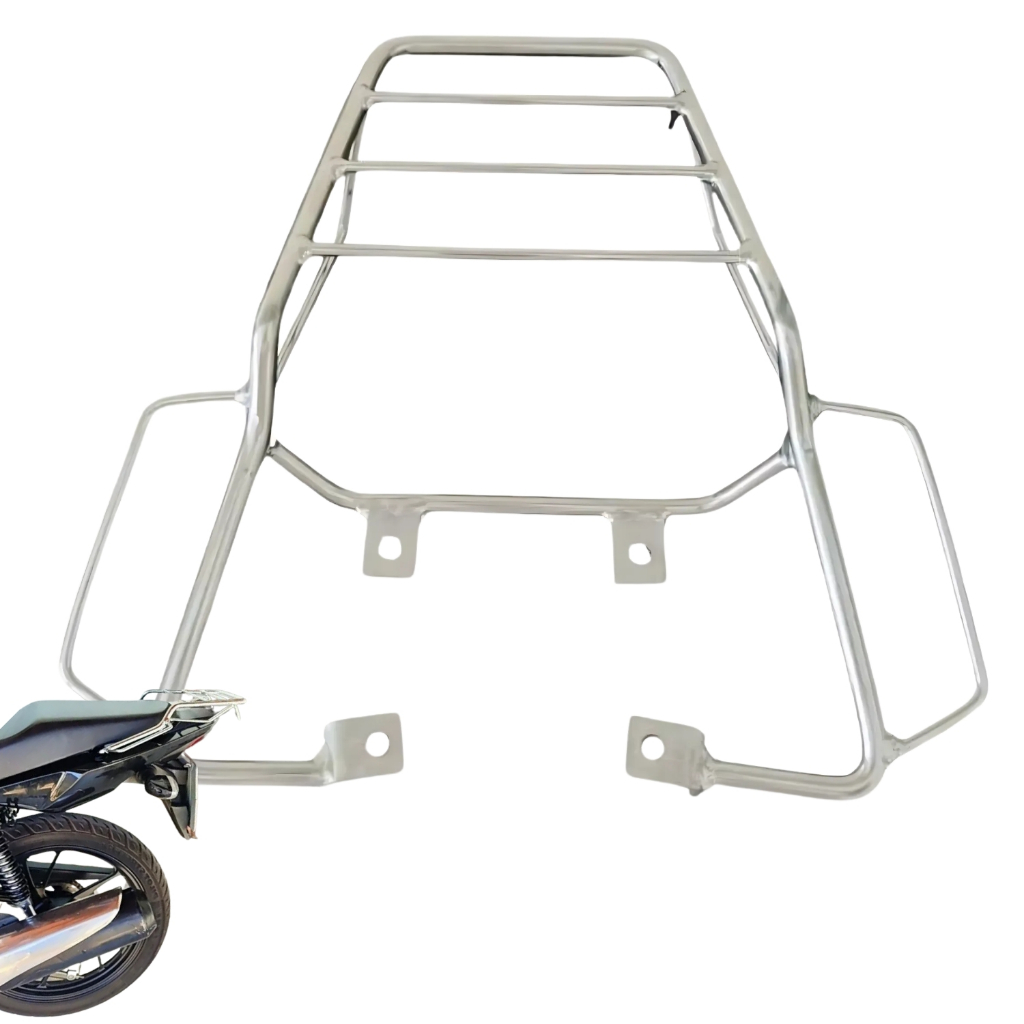 Bagageiro Com Alça Churrasqueira Cromado Moto CG START TITAN 160