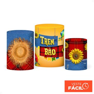 Trio De Capas Cilindro Festa Junina Arraiá Em Tecido C/Elástico 3D Decoração Junina – T-266 em Oferta na Shopee