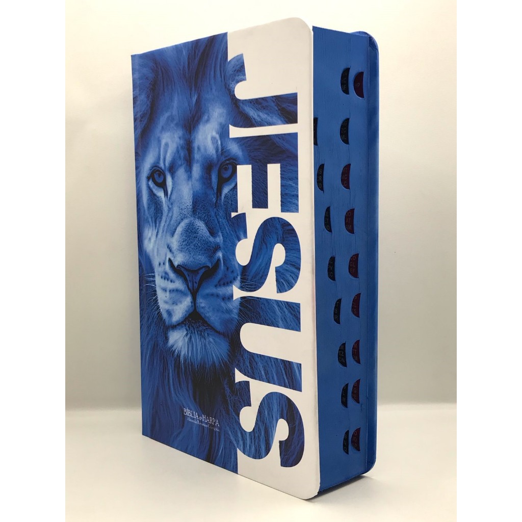 Bíblia Sagrada Tamanho Grande com Harpa Palavras de Jesus em Vermelho Capa Dura Jesus Blue em Oferta na Shopee