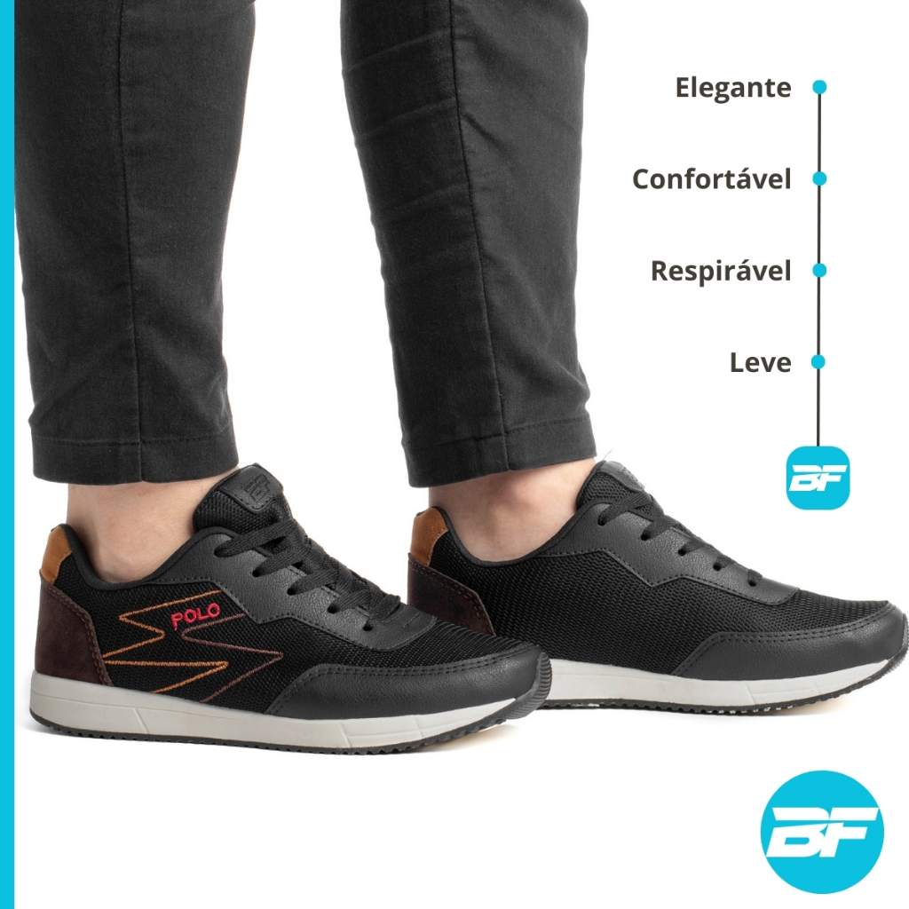 Tênis Casual Masculino Sapatênis Sapato Social Couro Branco Polo BF Shoes