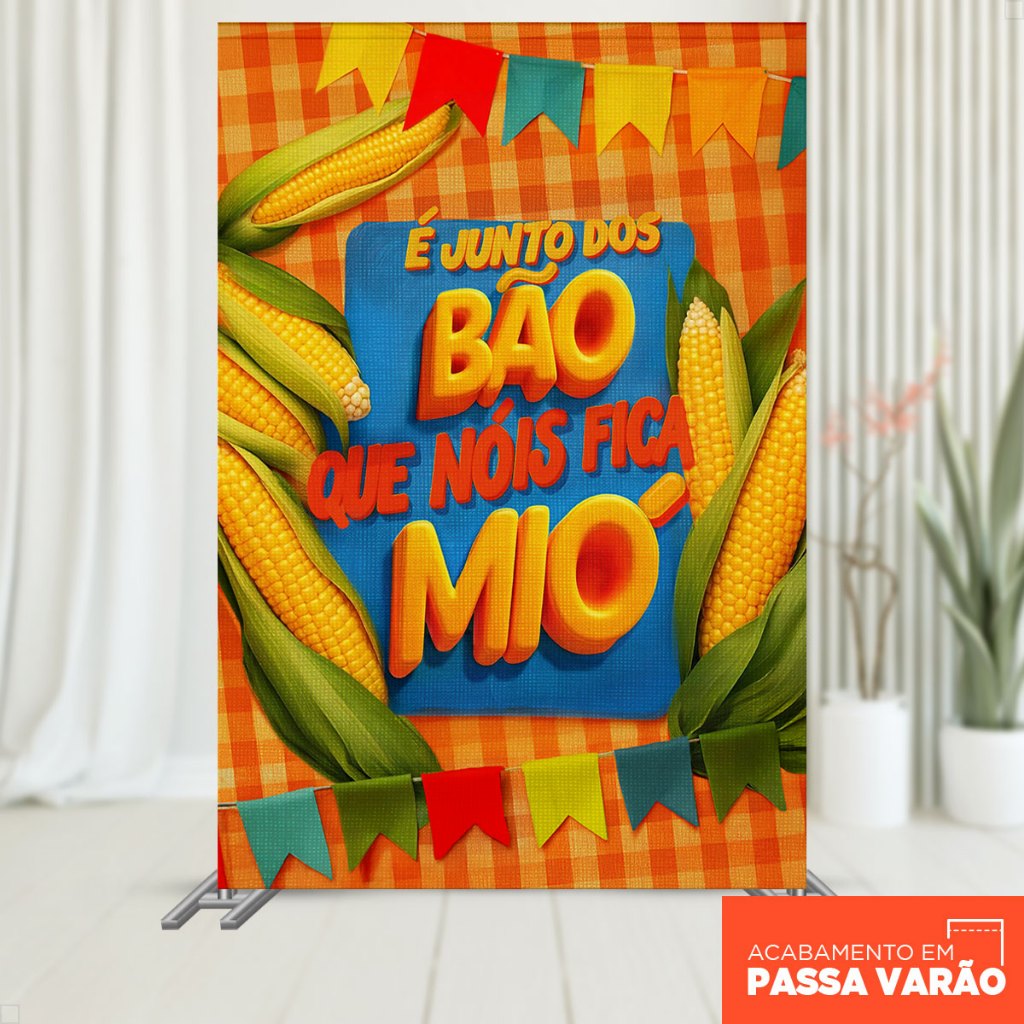 Painel Decorativo Festa Junina São João Retangular 1,50x2,20 Vertical Sublimado 3D – ANV-3142