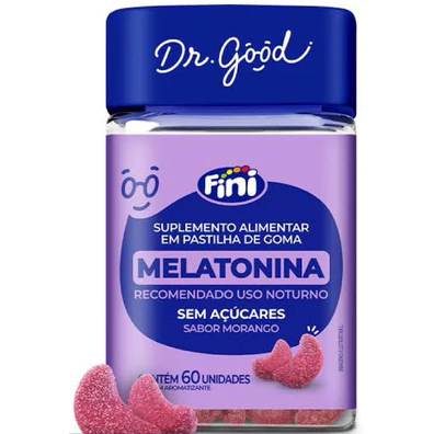 Melatonina Fini Sem Açucares Com 60 Unidades  sabor Morago Dr Good Original