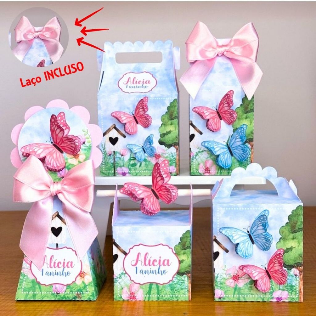 ENVIO RAPIDO Kit Caixas Jardim das Borboletas Encantado Lembrancinhas Bebe Caixinhas Personalizadas Festa Infantil