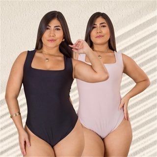 Kit 2 Body Feminino Decote Quadrado com Alça Larga em Suplex Modelador Basico em Oferta na Shopee