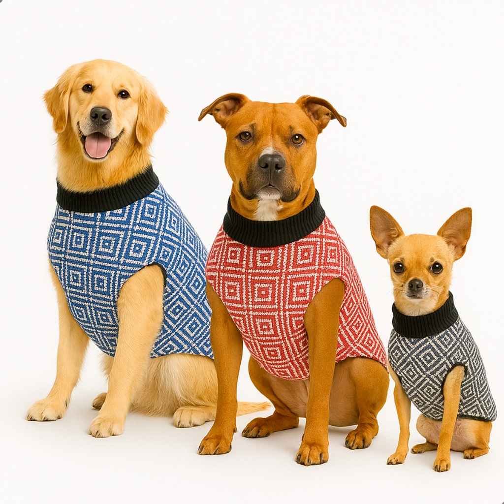 Roupinha de Lã para Cães Tricot Macio Anatômica Conforto Térmico Fácil de Vestir para Frio...