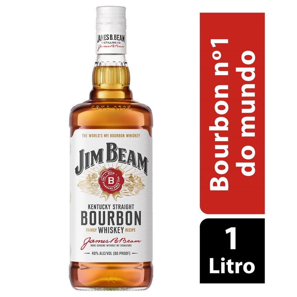WHISKEY JIM BEAM WHITE 1000ML - Food & Beverages