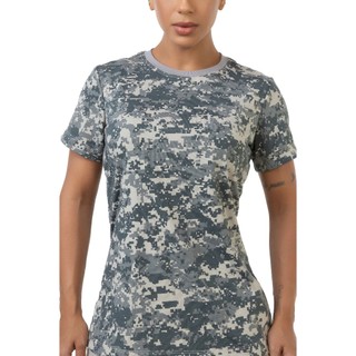 Camiseta Camuflada Desert Feminina Gola O Militar Use Tático