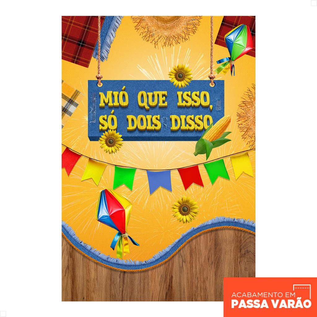 Painel Decorativo Festa Junina Arraiá Retangular 1,50x2,20 Vertical Sublimado 3D – V-179 em Oferta na Shopee