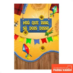 Painel Decorativo Festa Junina Arraiá Retangular 1,50x2,20 Vertical Sublimado 3D – V-179