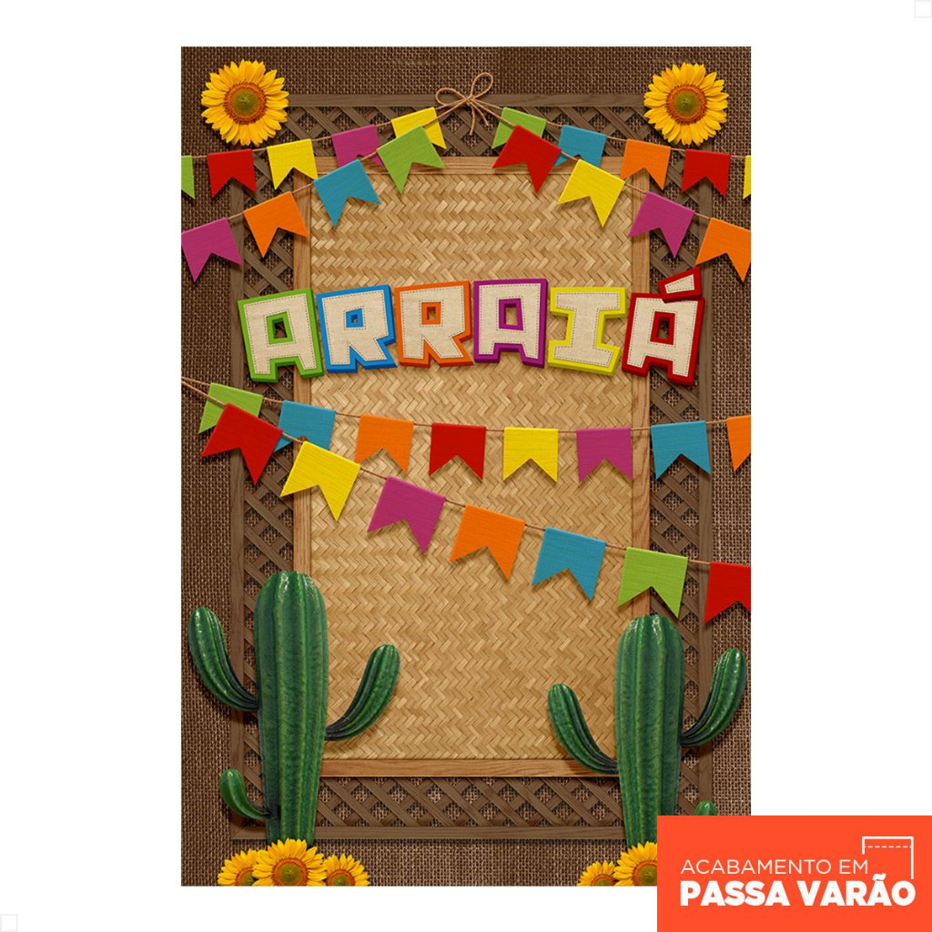 Painel Festa Junina Retangular Decoração De Festa Arraiá Vertical 1,50x2,20 Sublimado Tecido – V-160