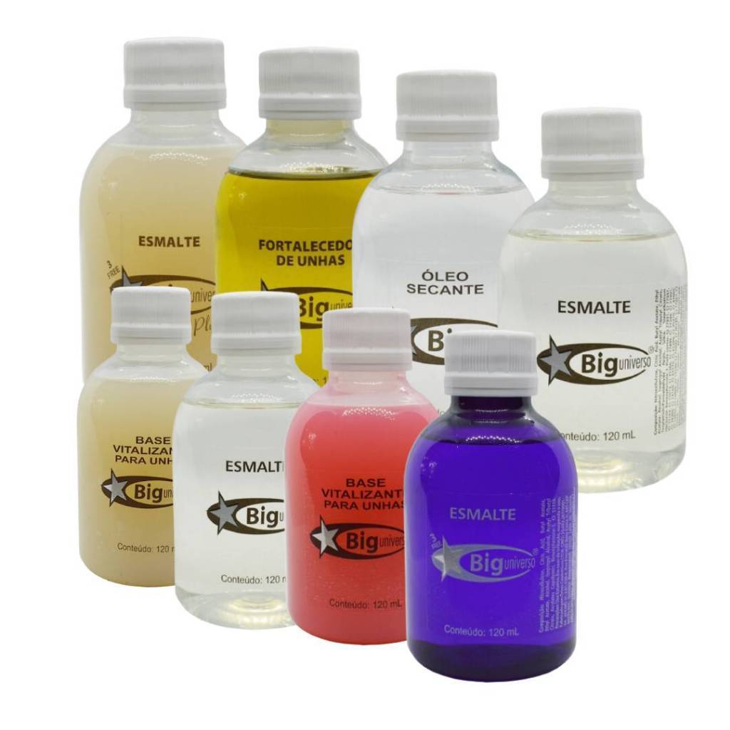 Kit 12 Bases Extra Brilho Caixa Atacado 120ml Big Universo Profissional Loja Esmalteria em Oferta na Shopee