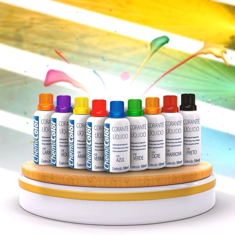 Corante Bisnaga Chemicolor tipo Xadrez Para Tintas Várias Cores Parede