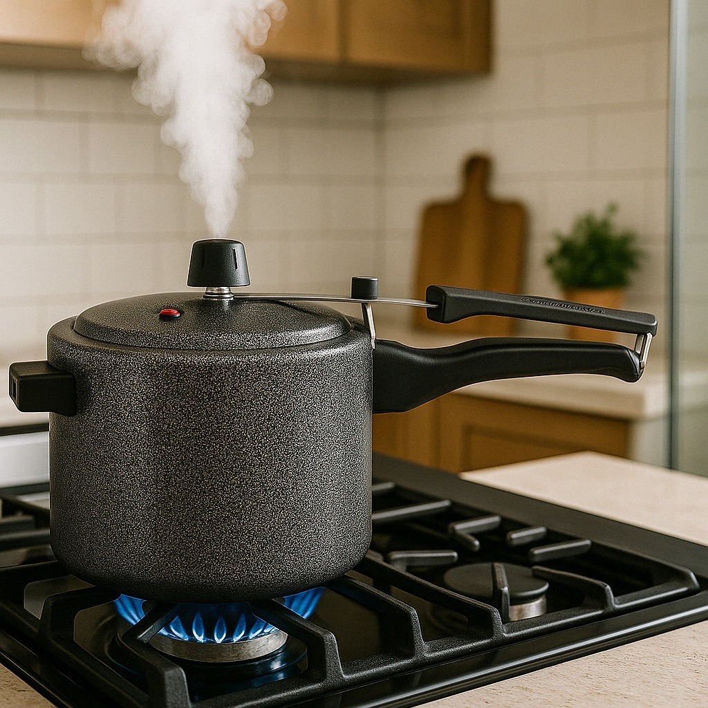 Panela de Pressão Craqueada Preta 7 LITROS - ALUMINIO GROSSO ENVIO RÁPIDO